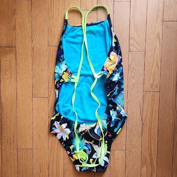 Speedo Yellow and Black One Piece Swimsuit - Picture 4 of 4